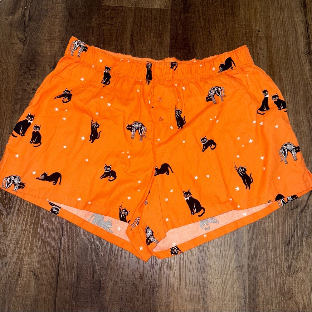NWT Target Hide & Eek Orange Cat Print Pajama Boxer Shorts
